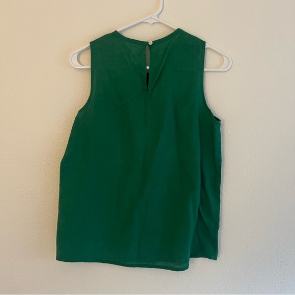 J.Crew Green Embroidered Cotton-linen Tank Blouse - Picture 7 of 7